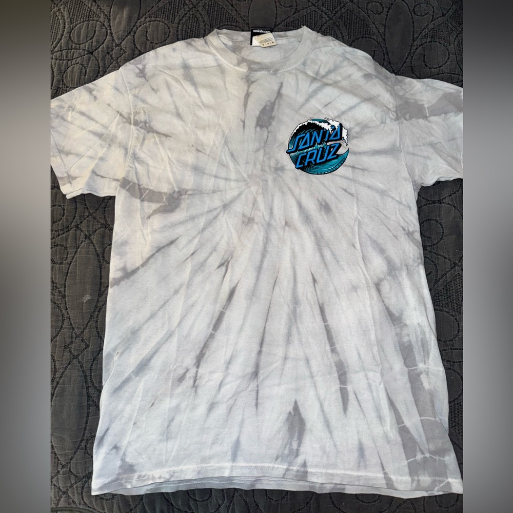 santa cruz tie dye logo tee